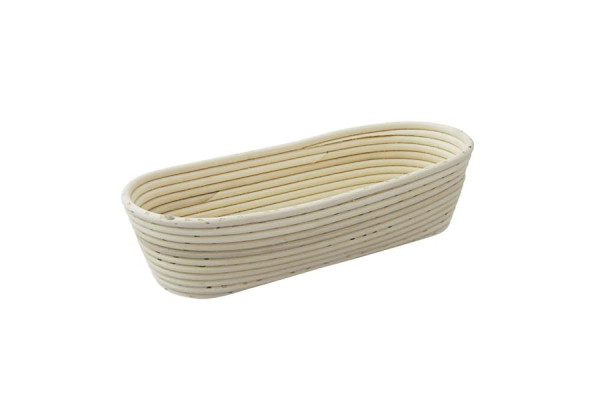 Moule à pain / panier de fermentation Schneider long avec fond tressé, tête ronde 340 x 130 mm, 1000 grammes, 201410