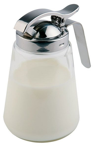 Verseur polyvalent APS café crème, Ø 8,5 cm, hauteur : 13,5 cm, 300 ml, récipient en verre, couvercle à vis en inox, avec clapet doseur, 00765