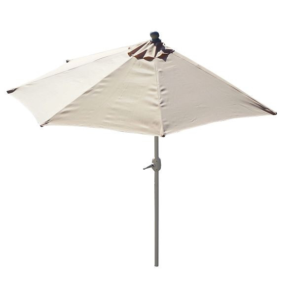 Parasol Mendler semi-circulaire Parla, demi-parasol balcon parasol, UV 50+ polyester/aluminium 3kg, 270cm crème sans pied, 35118