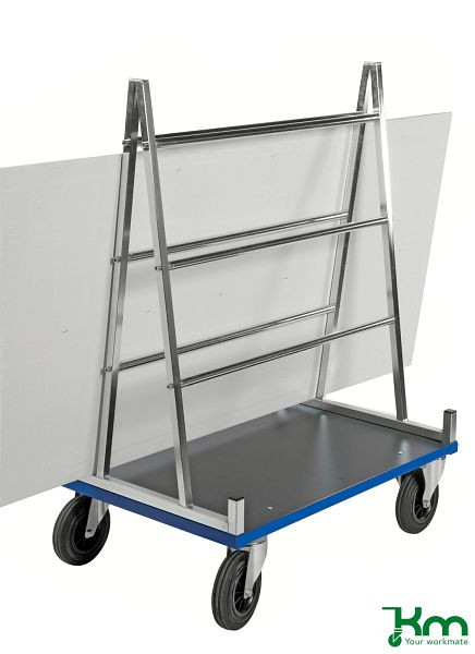 Chariot à assiettes Kongamek, 2 roulettes pivotantes et 2 fixes avec freins, 1000 x 700 x 1380 mm, KM08400B