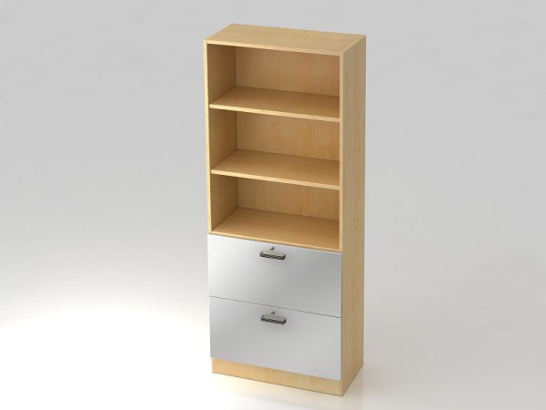 Armoire Hammerbacher 5OH, 2HR, panneau de base poignée rayée érable/argent, 80x42x200,4 cm (LxPxH), V7300/3/S/SG