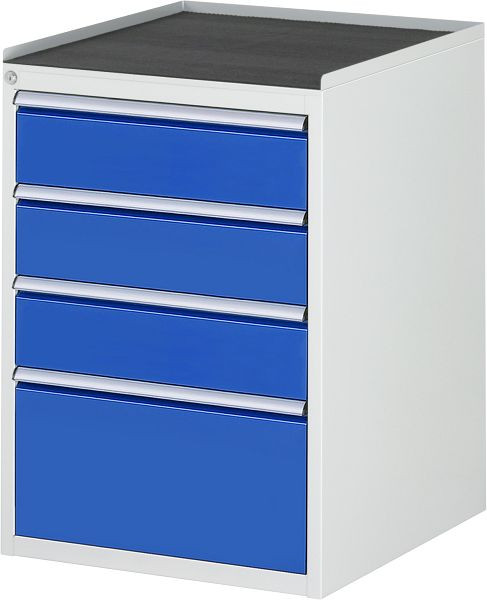 Armoire à tiroirs RAU série 7000, support métallique, 4 x tiroirs taille L 3xH150, 1xH270 mm, 580x825x650 mm, 03-L5.3A-MT.11