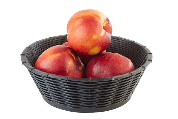 APS corbeille à pain et à fruits, Ø 20 cm, hauteur : 6,5 cm, polypropylène, noir, -WICKER-LOOK-, 40214