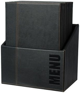Dossiers de menu Contacto A4, noir, 20 dossiers dans une boîte, 5831/241