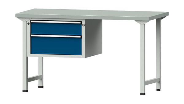 Établis ANKE Établi combiné, modèle 607 V, 1500 x 700 x 840 mm, RAL 7035/5010, ZBP 40 mm, 415.028