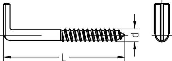 Crochet à vis Dresselhaus type 7 avec fente, galvanisé, dimensions: M 5,8 x 100, VE: 100 pièces, 0219100100580100000001