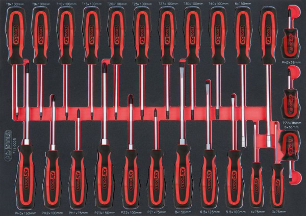 Jeu de tournevis KS Tools SCS ERGOTORQUEplus, 25 pièces dans un insert système 1/1, 711.0025