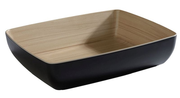 APS GN 1/2 cuve -FRIDA-, 32,5 x 26,5 cm, hauteur : 7,5 cm, mélamine, intérieur : aspect bois, extérieur : noir, 84590