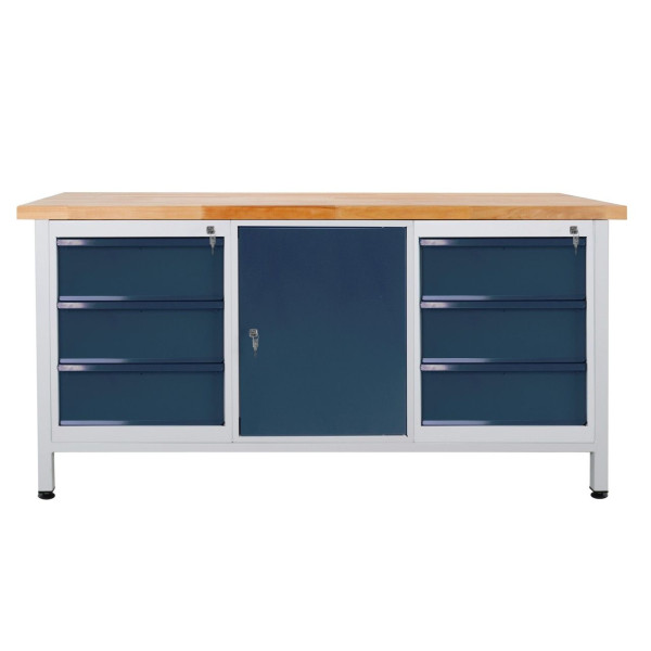 Table d'emballage d'établi ADB 1700x840x600 mm 6 tiroirs + 1 porte, 43738