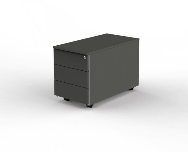Conteneur roulant Kerkmann, L 430 x P 800 x H 540 mm, avec serrure centrale, anthracite, 12444713