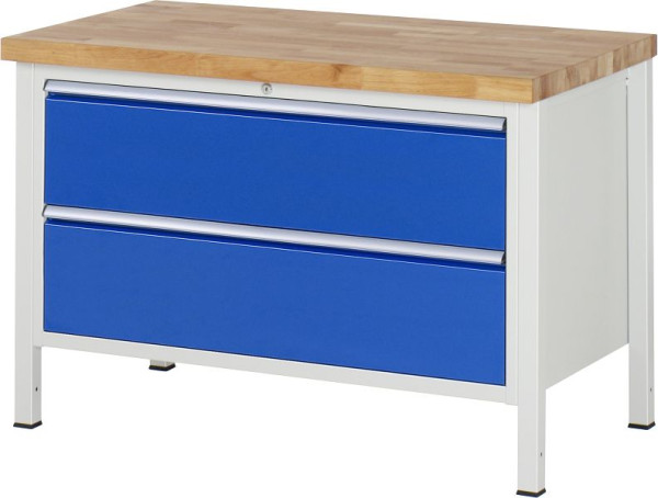 Etabli RAU série 8000 - modèle 8355, L1250 x P700 x H840-1040 mm, base système L1235 x P650 x H800-1000 mm, 03-8355A2-127B4H.11