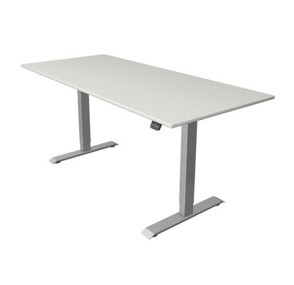 Table compacte Kerkmann L 1800 x P 800 mm, réglable en hauteur électriquement de 740 à 1230 mm, gris clair, 10227611