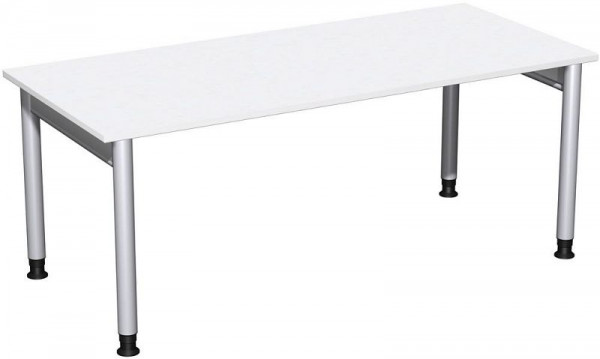 bureau geramöbel réglable en hauteur, 1800x800x680-820, blanc/argent, N-657146-WS