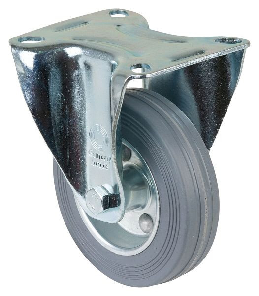 Rouleau de transport à rouleaux BS, rouleau fixe, largeur de roue 30 mm, roue Ø 100 mm, capacité de charge 70 kg, jante en acier, roulement à rouleaux, plaque, pack : 2 pièces, L410.B56.100