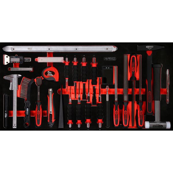 KS Tools PERFORMANCEplus jeu d'outils 36 pièces marteau, burin et outil de mesure, 813.1036