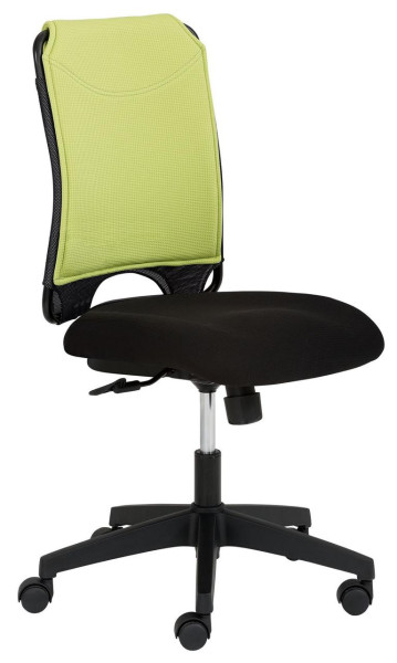 Chaise pivotante Mayer Sitzmöbel , assise rembourrée en noir, dossier en tissu élastique respirant, dossier vert, 2333_253