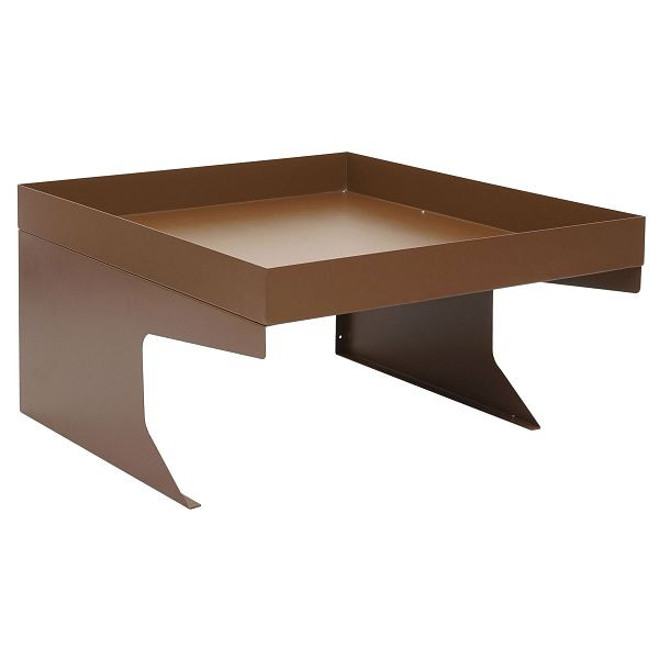 Garage de tondeuse robot Mendler avec jardinière HWC-G60, abri de toit pour tondeuse à gazon, métal 37x60x70cm, marron, 71787