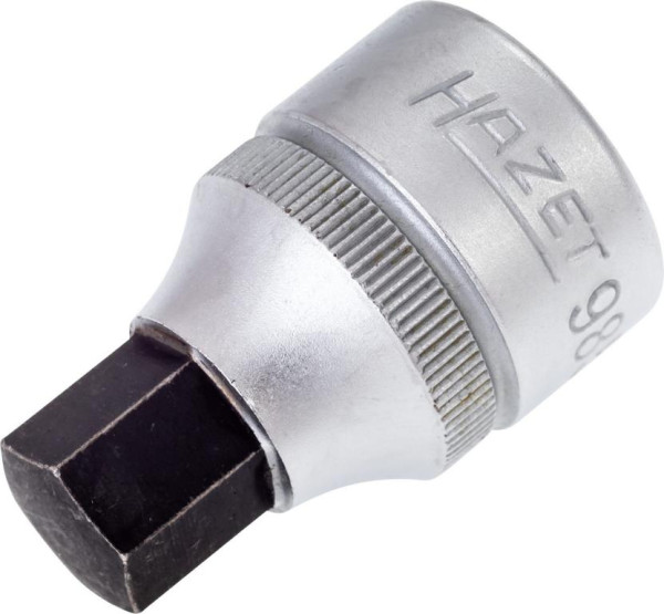 Douille tournevis Hazet, carré creux 12,5 mm, profil six pans creux, 12 mm, extra court avec moletage, 985-12