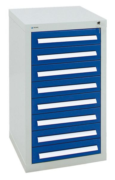 armoire à tiroirs émoussés série T-100/35-1, RAL 7035/5010, 8 tiroirs (8x100mm), 8151174