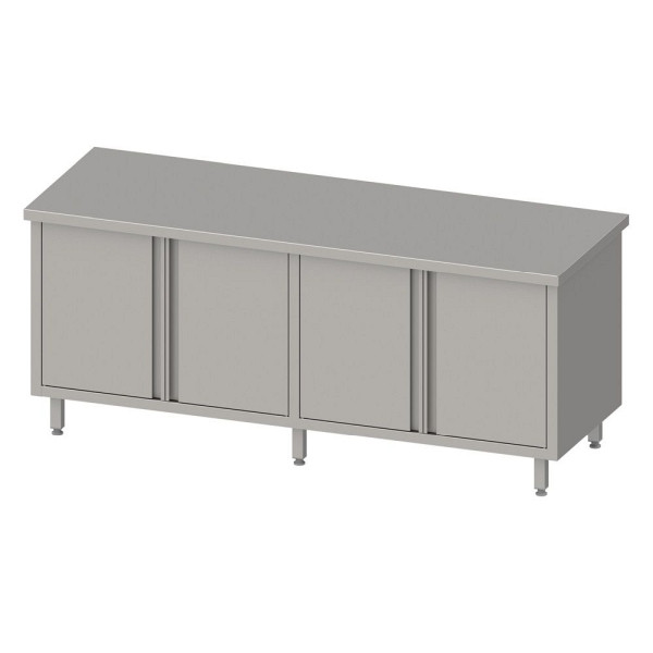 Armoire de travail Stalgast avec portes battantes 2000x700x850mm, sans dosseret, soudée, VAS20701