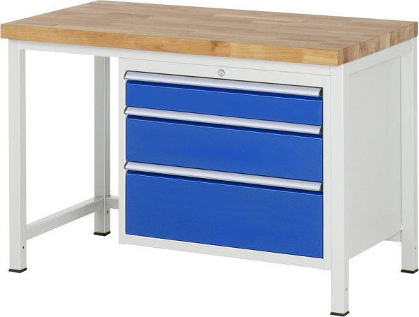 Etabli RAU série 8000 - modèle 8259, L1250 x P700 x H840-1040 mm, base système L1245 x P650 x H800-1000 mm, 03-8259A1-127B4H.11