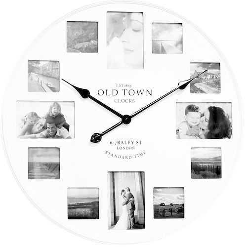 Horloge murale à quartz Technoline "Old Town", images au lieu de chiffres, matériau MDF, dimensions : Ø 60 cm, 774141