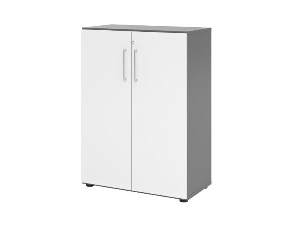 Armoire Hammerbacher 938T3, 3 OH, corps : graphite / façade : blanc, 80 x 42 x 110 cm (LxPxH), V938T3/G/W/BS