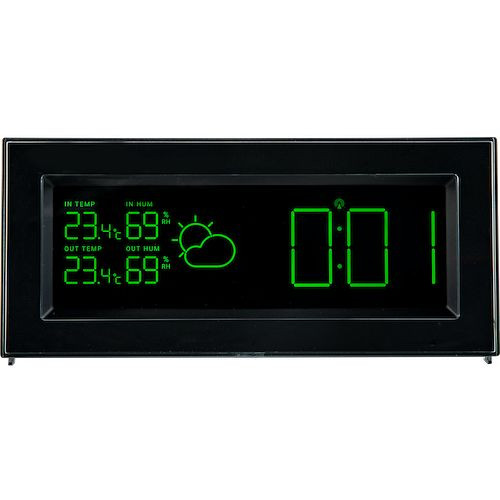 Station météo Technoline, radio-réveil DCF-77 à réglage manuel, dimensions : 200 x 35 x 89 mm, MA 10901