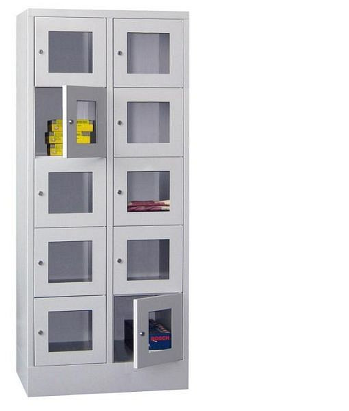 Armoires de vestiaire PAVOY avec piètement, largeur du compartiment 400 mm, avec portes vitrées, 21213-254-091