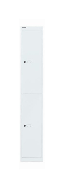 Armoire de bureau Bisley, 1 compartiment, 2 compartiments, D 457 mm, blanc signalisation, CLK182696