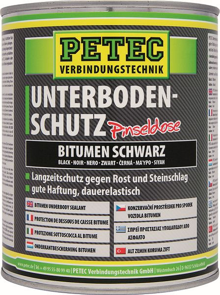 Bitume de protection de soubassement Petec, boîte à brosses, noir, 1 000 ml, unité: 6 pièces, 73100