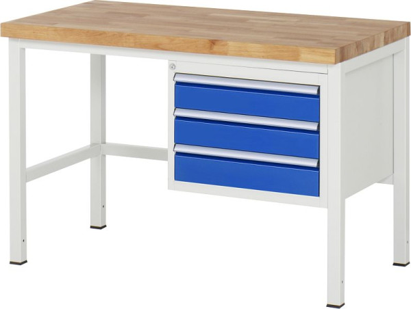Etabli RAU série 8000 - modèle 8127, L1250 x P700 x H840-1040 mm, base système L1245 x P650 x H800-1000 mm, 03-8127A1-127B4H.11