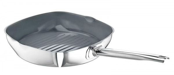 Poêle à griller Schulte-Ufer Green Life acier inoxydable, Ø carré : 28 cm, 6875-28 i