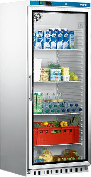 Réfrigérateur de conservation Saro avec porte vitrée - modèle blanc HK 600 GD, 323-2030
