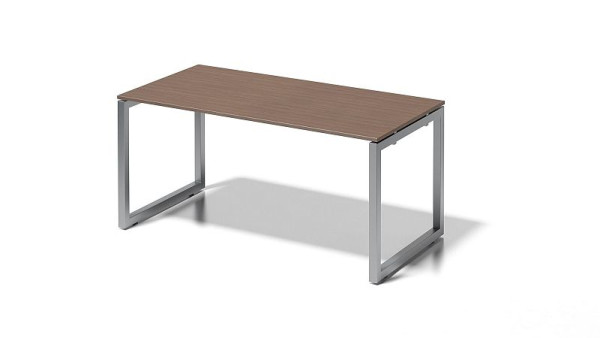Bureau Bisley Cito, structure en O hauteur fixe 730 mm, H 19 x L 1600 x P 800 mm, noyer/argent, DOF1608WN355