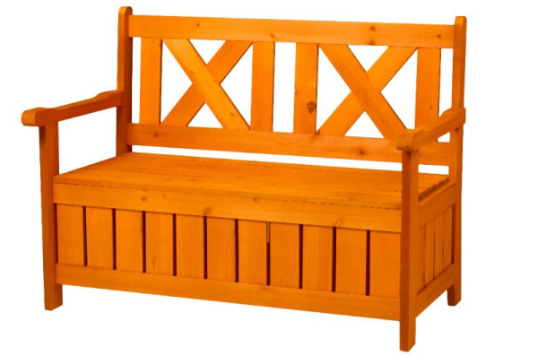 Banc coffre Metra, banc de jardin, avec espace de rangement, 10084