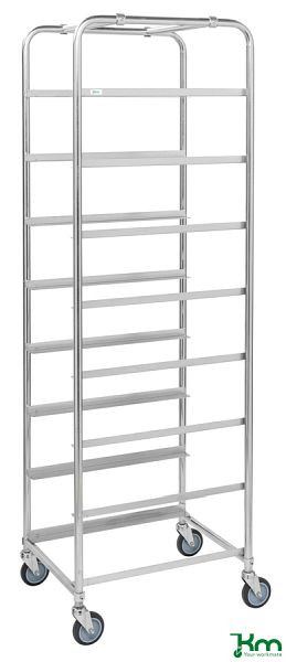 Chariot à caisses Kongamek pour 8 caisses européennes d'une hauteur maximale de 210 mm, avec 2 roulettes freinées, KM164B