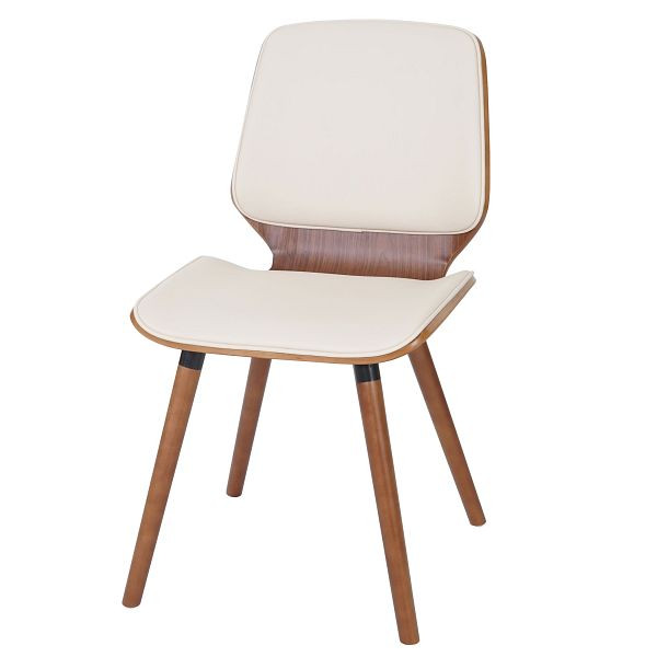 Mendler ensemble de 2 chaises de salle à manger HWC-B16, bois courbé design rétro aspect noyer, simili cuir crème, 60094