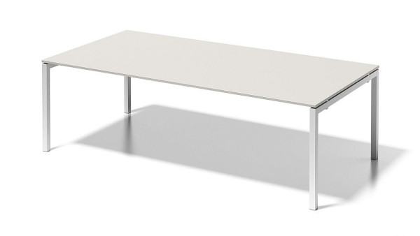Poste de travail de direction/table de conférence Bisley Cito, cadre en U fixe en hauteur 730 mm, H 19 x L 2400 x P 1200 mm, gris blanc/blanc signalisation, DUF2412GW396