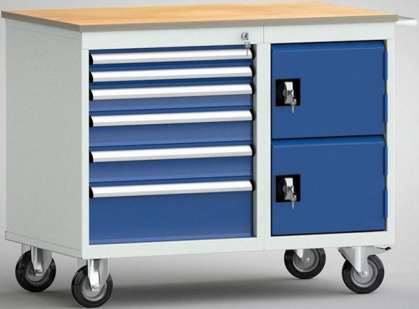 Etabli standard KLW, 1000 x 620 x 830 mm, avec plateau multiplex en hêtre, WS826N-1000M20-E1902