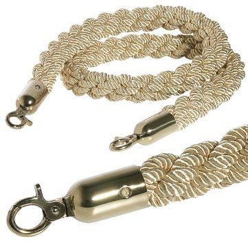 Corde de démarcation Contacto, dorée, 150 cm avec œillet doré, 1602/757