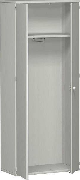 Armoire geramöbel avec support d'armoire coulissant, 1 étagère décorative, verrouillable, 800x425x1920, gris clair/gris clair, N-10AG508-LL