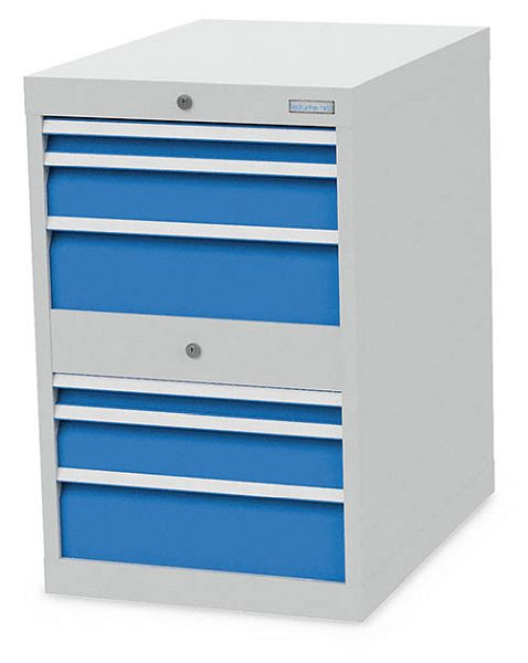 Armoire à tiroirs Bedrunka+Hirth, profondeur 736 mm, R 18-24, nombre de tiroirs : 6, 555 x 736 x 819 mm, hauteur de panneau en mm : 2x50, 2x100, 2x150, 580/2.1110V