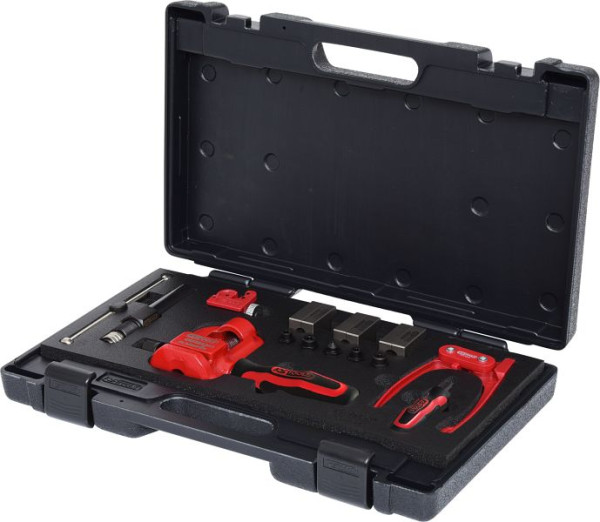 KS Tools FLAREFIX 1 jeu d'outils d'évasement universels pour conduites de frein avec broche hydraulique, 16 pièces, 122.1290
