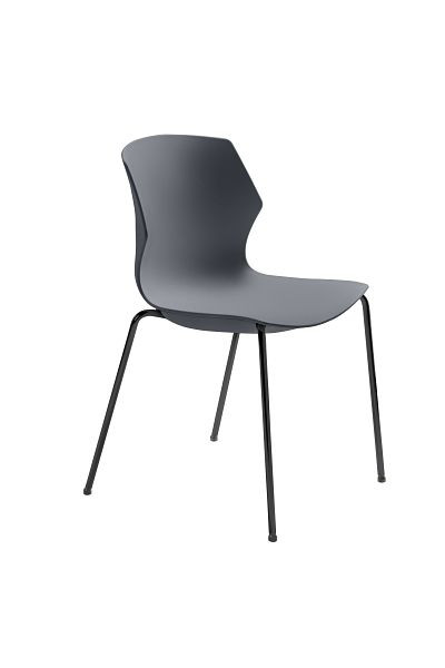 Mayer Sitzmöbel myPRIMO chaise empilable, coque d'assise en plastique anthracite, structure anthracite, 2510_17_01