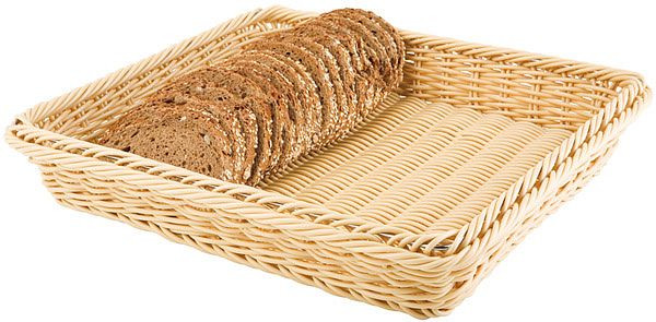 Panier APS GN 1/2, 32,5 x 26,5 cm, hauteur : 6,5 cm, polypropylène, beige clair, avec fil inox dans le bord, 40222