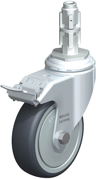 Roulette pivotante Bedrunka+Hirth avec frein Ø 100 mm, roulettes extensibles série Workergo, 4XXXXXXMLF100