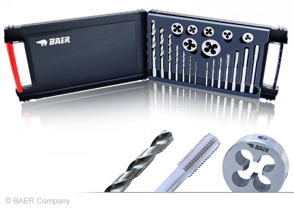 BAER Set HSSE : tarauds / filières / forets machine : M 3 - 12, BB2E