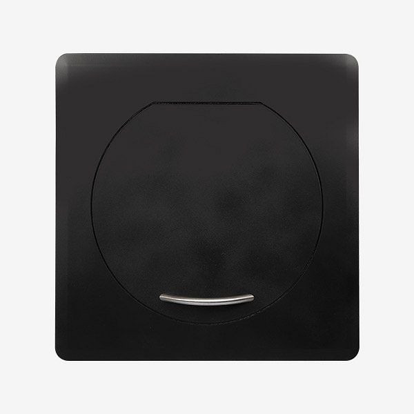 Porte d'insertion HKW STYLO SQUARE, noire Ø 300 mm, goulotte à linge, 9705s