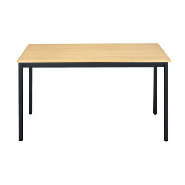 Table polyvalente Bisley MULTI Desking, rectangulaire 19 mm, décor hêtre BC, cadre noir, H 740 x L 1800 x P 800 mm, MT1808BC333
